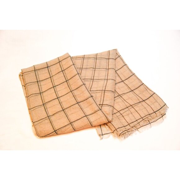 Rachel Pally OS Cream and Black Plaid Square Scarf - Picture 3 of 3